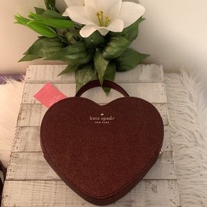 Nwt Kate spade love shack shimmer heart crossbody bag